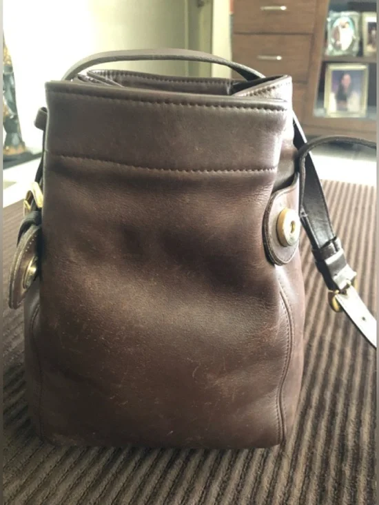 Vintage Coach SoHo Dark Brown Leather Crossbody with Gold Buckle #4156 - Picture 7 of 12